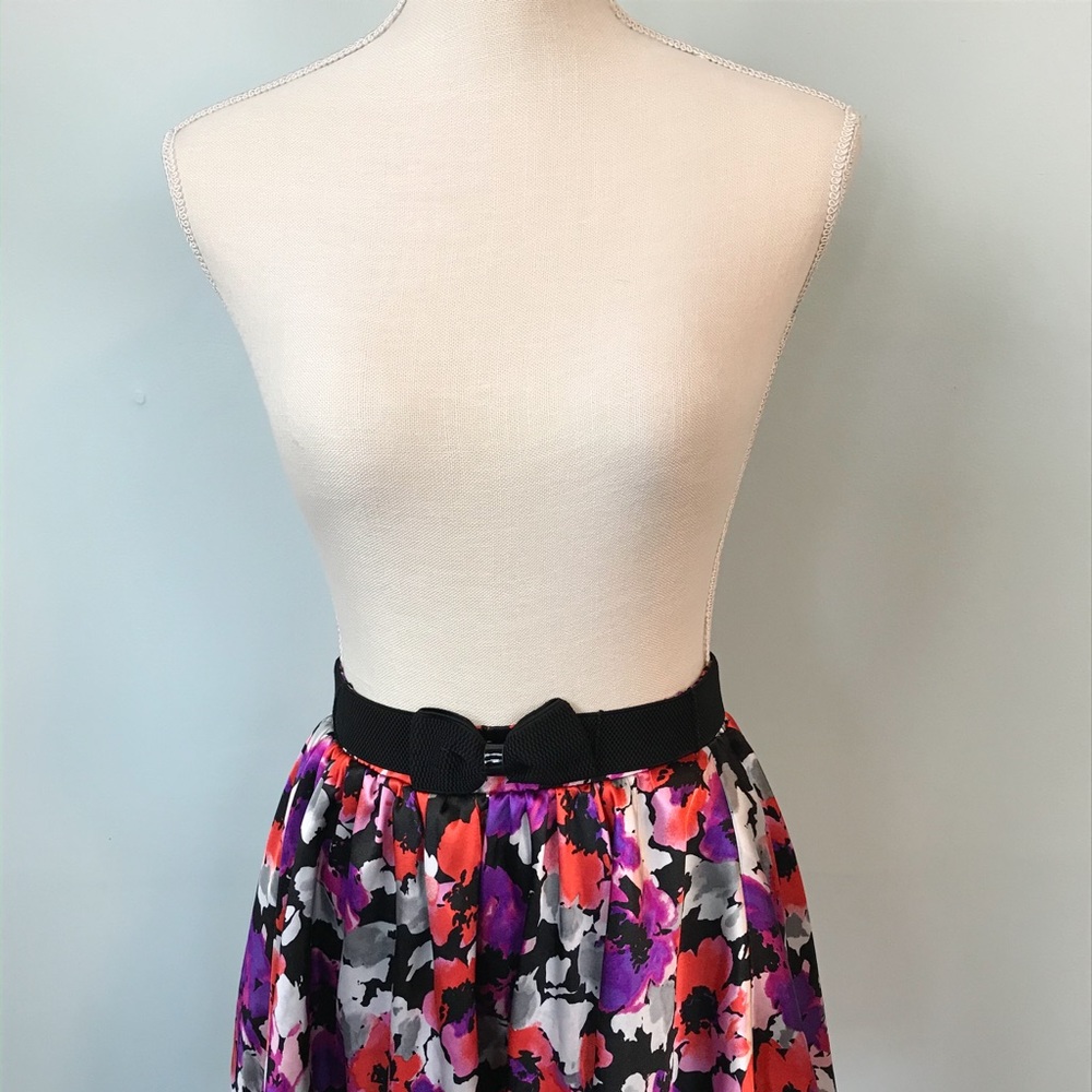 Material Girl Floral Mini Skirt with belt